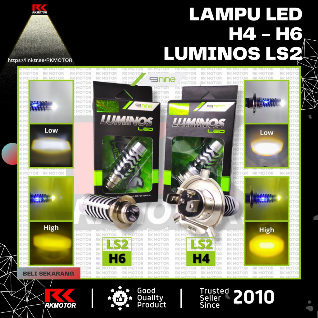 Lampu Depan Motor LED H4-HS1-H6 LS2 Laser Hi-Low Luminos AC DC