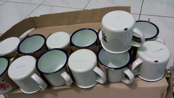 Cangkir Enamel Bunga 7 Cm/cangkir Seng Kaleng Jadul/blirik Blurik/gelas Souvernir *bunga*