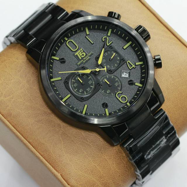 Jam Tangan Pria T5 H3573 T5 H 3573 original stainless chronograph include box bergaransi