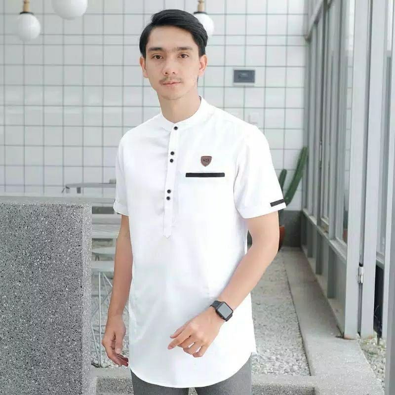 Baju Koko Kurta Dewasa Lengan Pendek Material Catton  Adem Serap Keringat