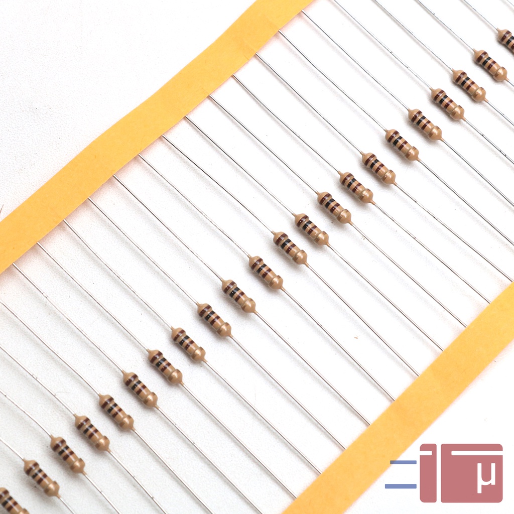 X10 Resistor 100R 100 Ohm 1/4W Karbon 5% Taiwan Kaki Tembaga