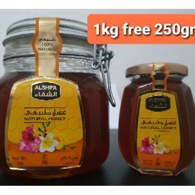 

Madu alshifa paket 1kg +250gr alsifa 1kg bonus