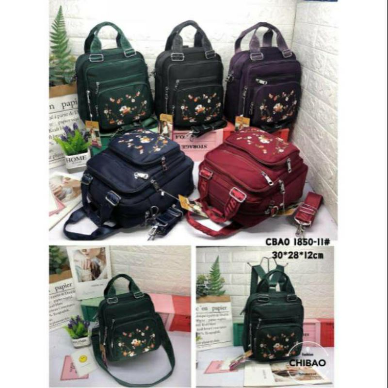 Tas chibao 3in1 bordir bunga CBAO1850-011#