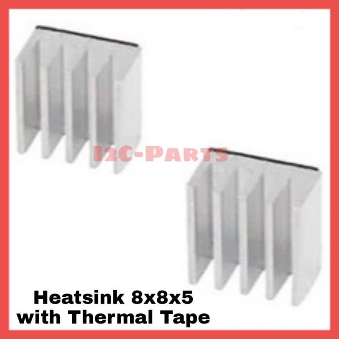 Heatsink Aluminium 8X8X5MM with Adhesive Thermal Pad PENDINGIN A4988