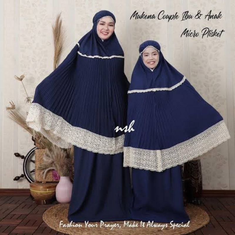MUKENA COUPLE IBU DAN ANAK//MUKENA PLISKET IBU DAN ANAK