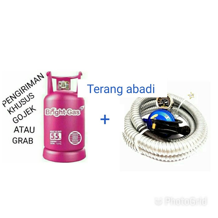 BESTSELLER Tabung gas Bright 5.5kg +isi+Regulator STAR CAM meter dan selang gas