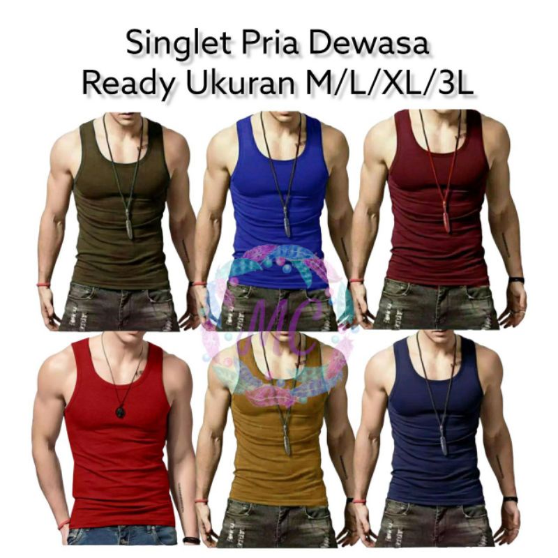 Kaos Singlet Tanktop Pria Dewasa Murah Lembut 8 Warna