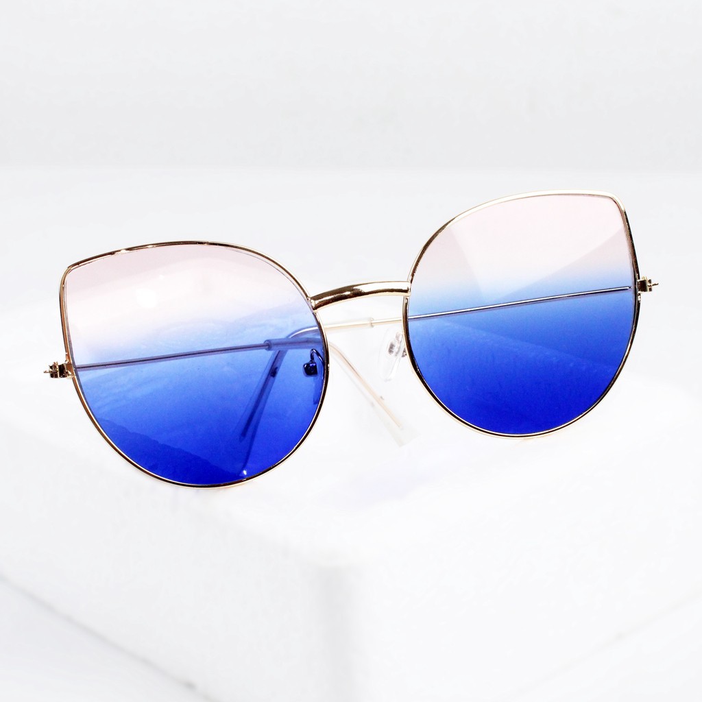 K703 Kacamata Frame Hitam Model Retro Cat Eye Sunglasses Woman Fashion