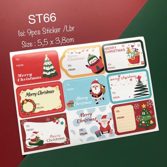

ST66 Stiker Natal Sticker Christmas mooncak37