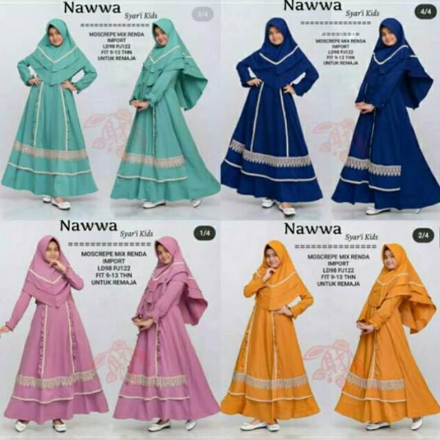 DISKON  SYARI NAWWA RENDAA / GAMIS ANAK / GAMIS MURAH / KUALITAS SUPER / COD