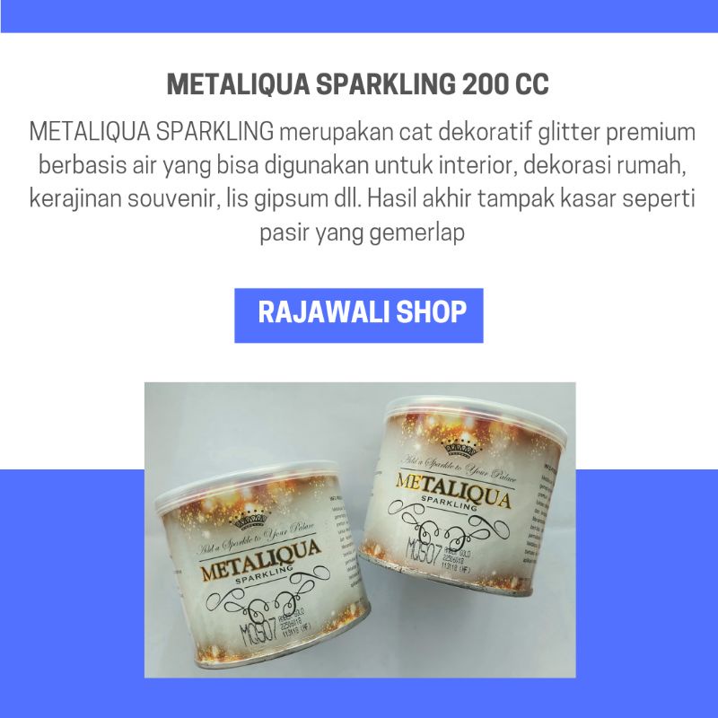 CAT DEKORATIF / CAT GLITTER / CAT EMAS TEKSTUR METALIQUA SPARKLING - 200 CC