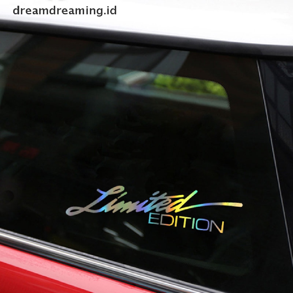 (dreamdreaming.id) Stiker Vinyl Motif Tulisan LIMITED EDITION Ukuran 16CM X3.8Cm Untuk Kaca Mobil