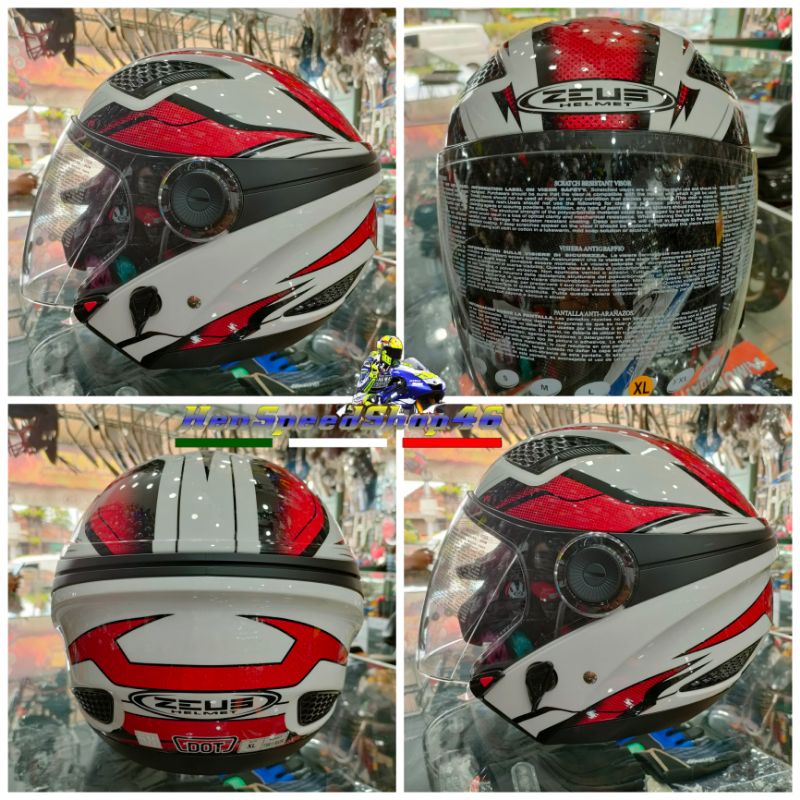 HELM ZEUS ZS610 ZS 610 ZS-610 Half face Double visor-Motif 3