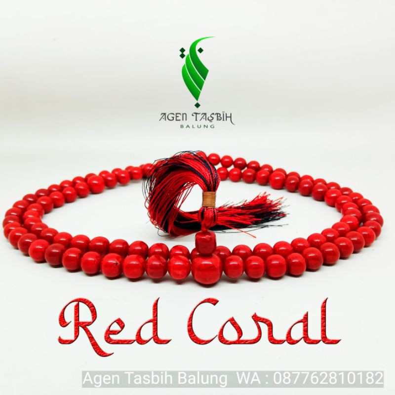 TASBIH BATU MARJAN CORAL MERAH ASLI KUALITAS SUPER ORIGINAL!!!