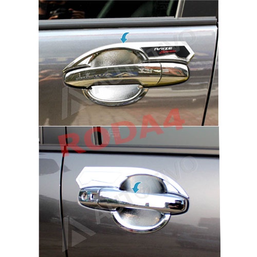 Paket Cover Handle dan Outer Handle Toyota Raize 2021 Chrome