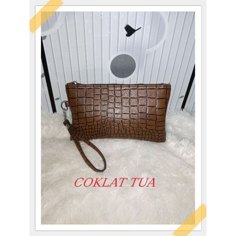 Clucth CROCO DOMPET CROCO WANITA BAHAN TEBAL UKURAN 22×12