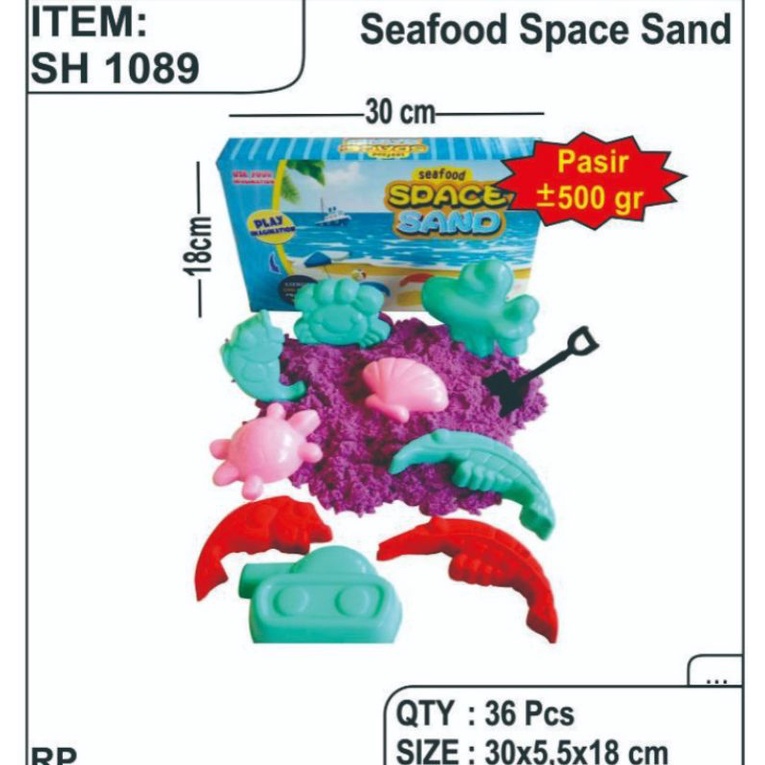 1089 - MAINAN ANAK PASIR KINETIK / PASIR AJAIB / PASIR MAGIC SAND / SPACE SAND SEAFOOD SH1089