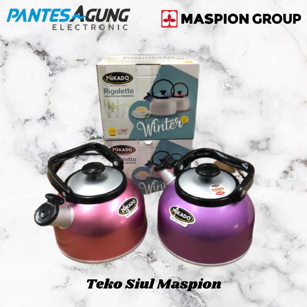 Ceret Teko siul bunyi 2.5 , 3 , 3.5 &amp; 5 liter kettle rebus air maspion rigoletto iko pastel