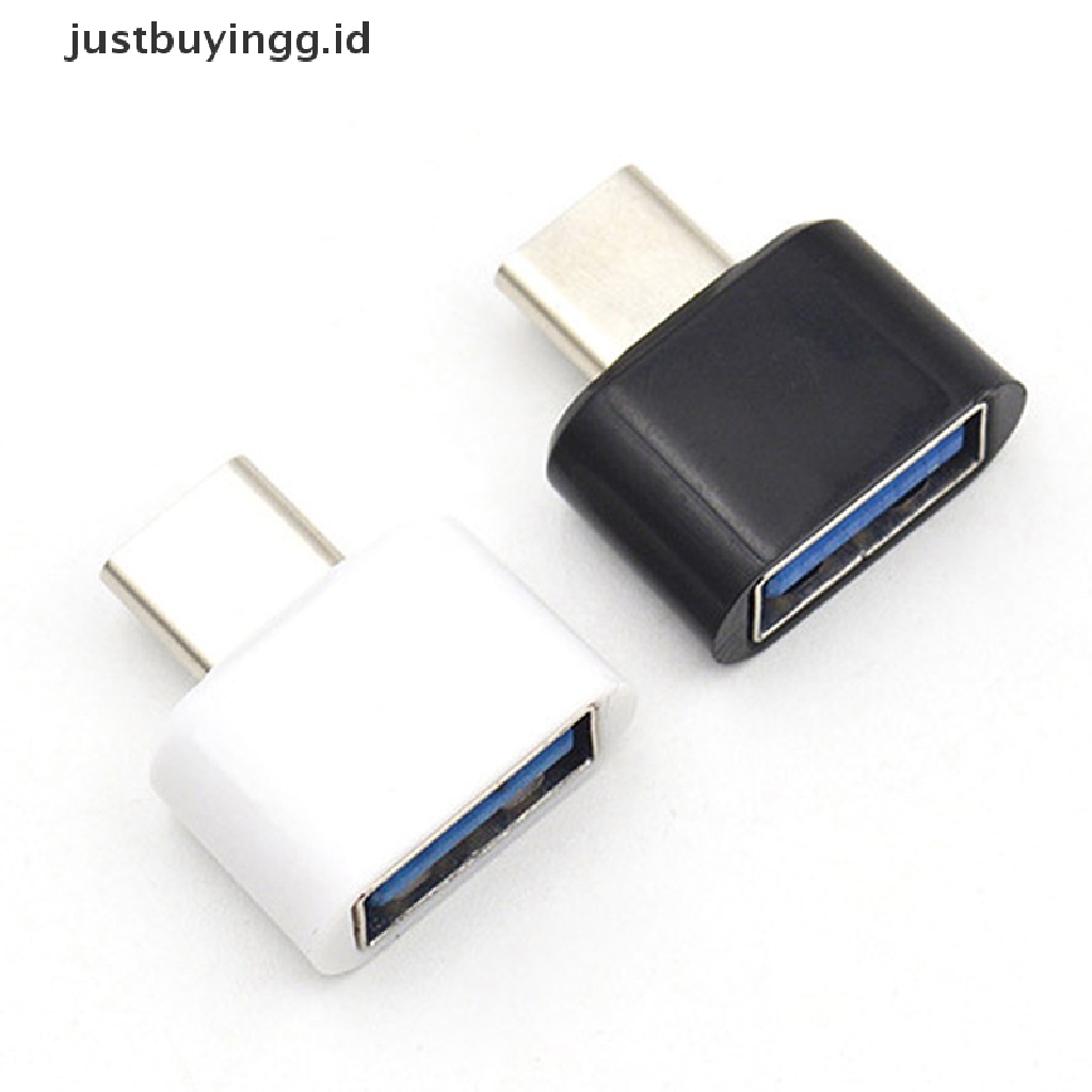 2pcs Adapter Konverter Data Otg Usb Tipe C Male Ke Usb 2.0 Female Untuk Ponsel