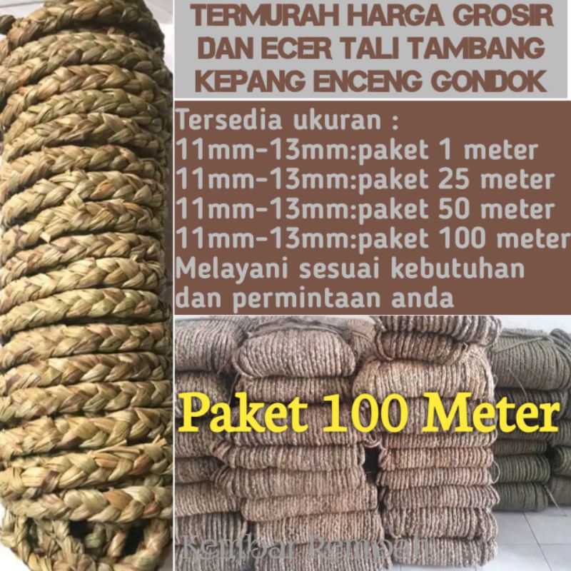 BAHAN DEKORASI KEPANG TALI ENCENG GONDOK ECENG GONDOK 100 METER