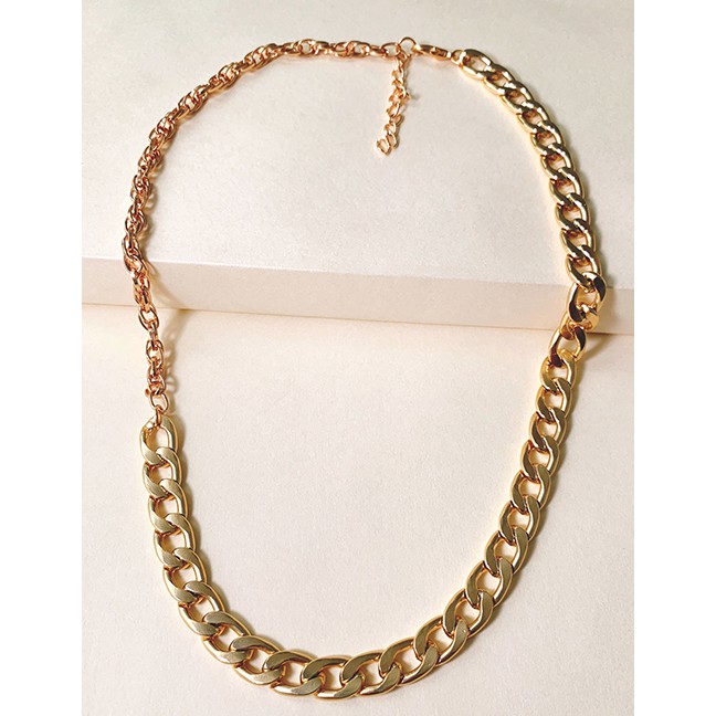 LRC Kalung Fashion Golden Alloy Bead Chain Multi-layer Necklace K43579