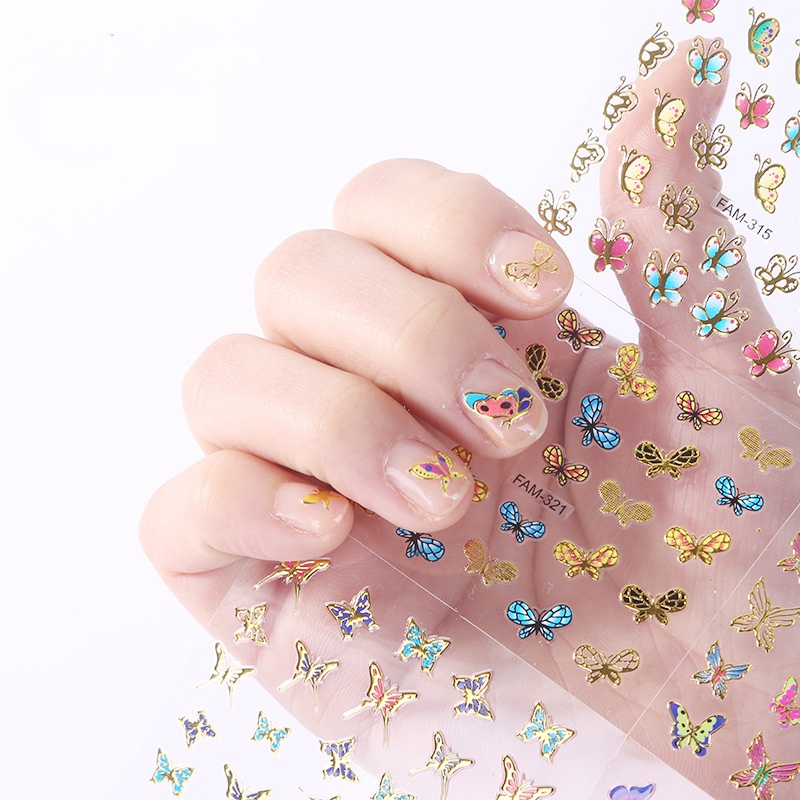 3D Random Colors Self-adhesive Nail Foils