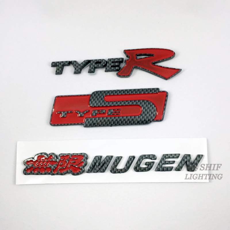 1pc Stiker Emblem Tiper MUGEN Carbon Fiber Untuk Mobil Honda