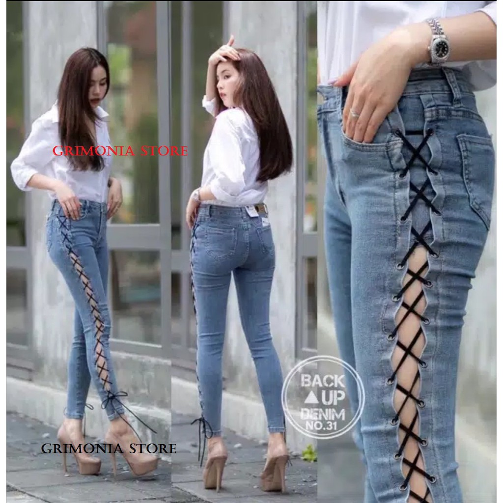 Celana Jeans Tali Samping Import-Best Seller