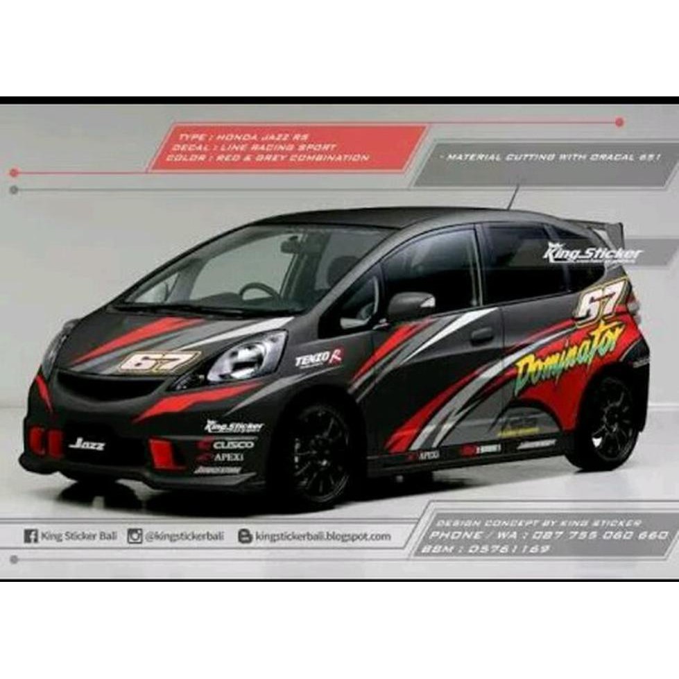 Cutting Sticker Stripping Racing Rally Car Universal Bisa Untuk Semua Mobil Jazz Ayla Brio Avanza Shopee Indonesia