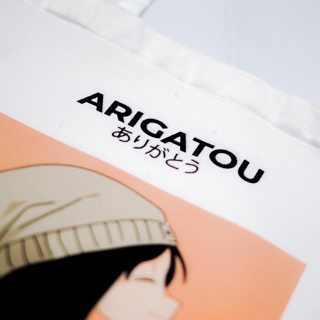 SALE TOTE BAG WANITA ANIME / ARIGATOU / TOTEBAG KANVAS CUSTOM