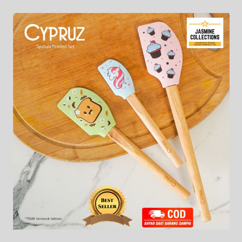 Cypruz Spatula Printed Set Spatula Peralatan Masak