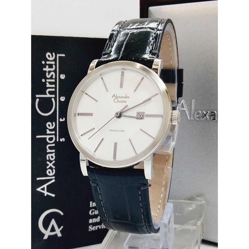 Jam Tangan Wanita Alexandre Christie AC 8344 LD BLSVWH Original Kulit