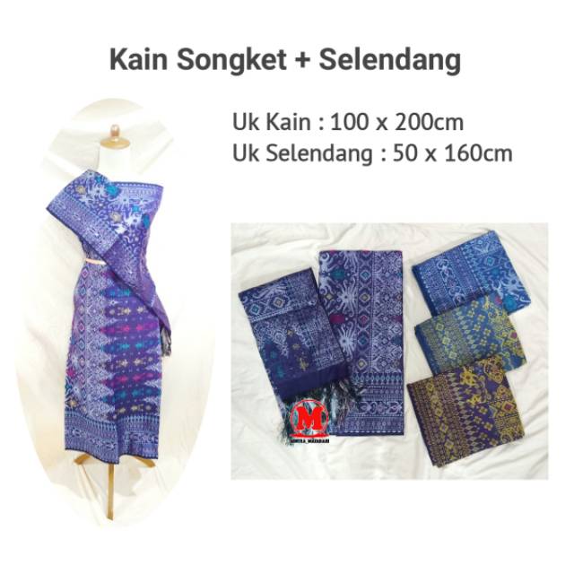 Kain Songket Kalimantan Plus Selendang - Motif Dop
