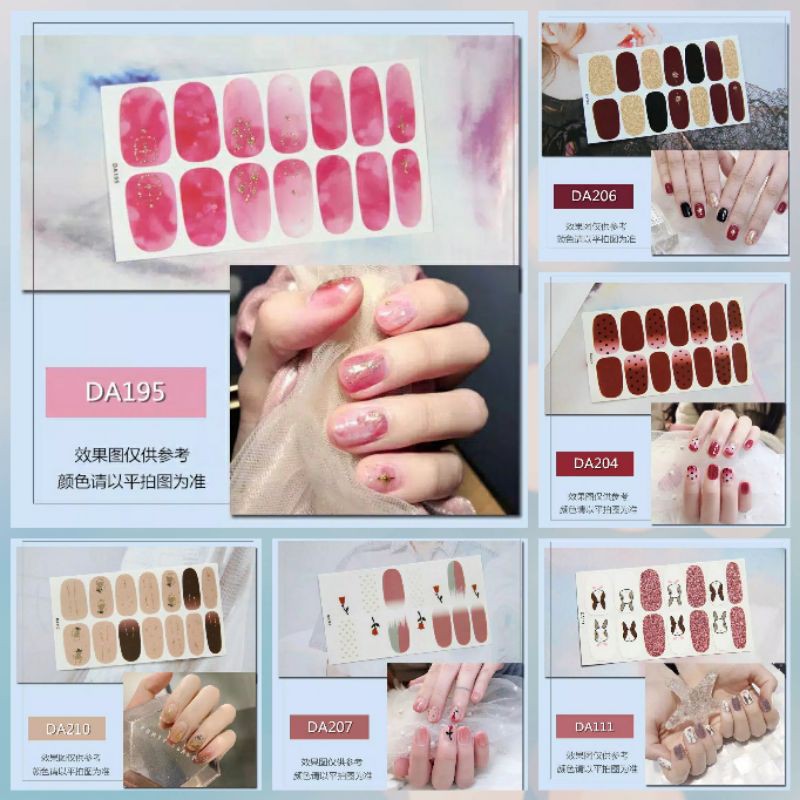 Sticker Kuku Merah Pink Untuk Sincia, Valentine , Pesta , Wedding , Nail Art CNY Chinese New Year