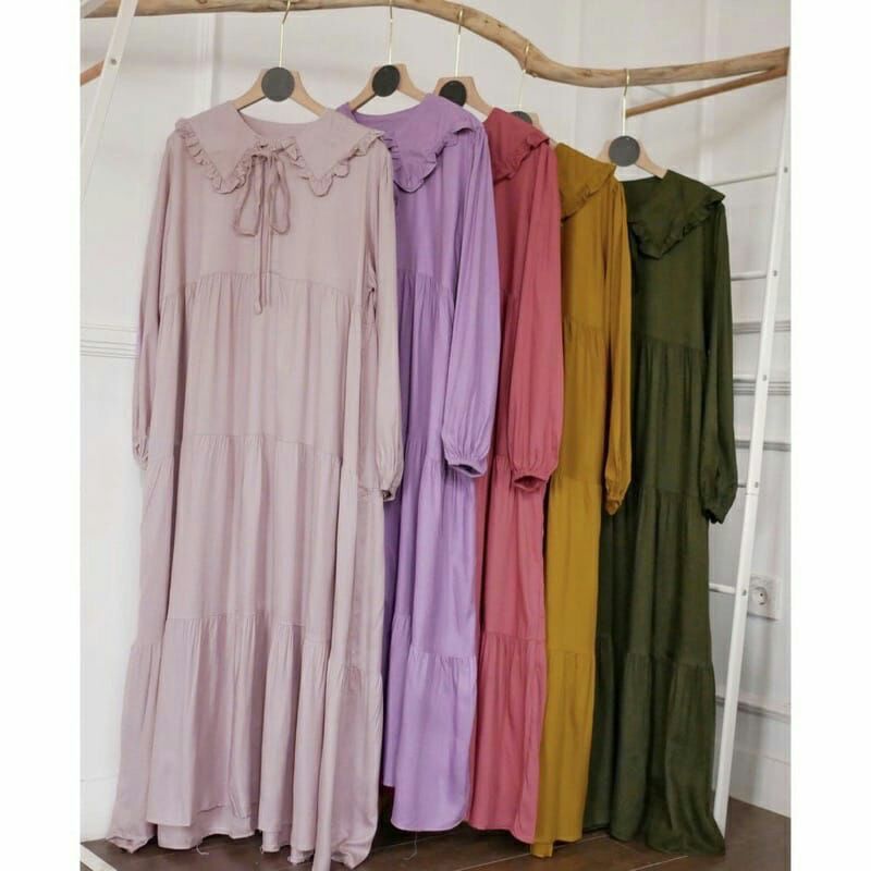 1KG MUAT 3PCS | LEVO MIDI DRESS RUFFLE LD 110 AIRFLOW HIGH GRADE OOTD HARI RAYA FASHION GROSIR WANITA TERMURAH