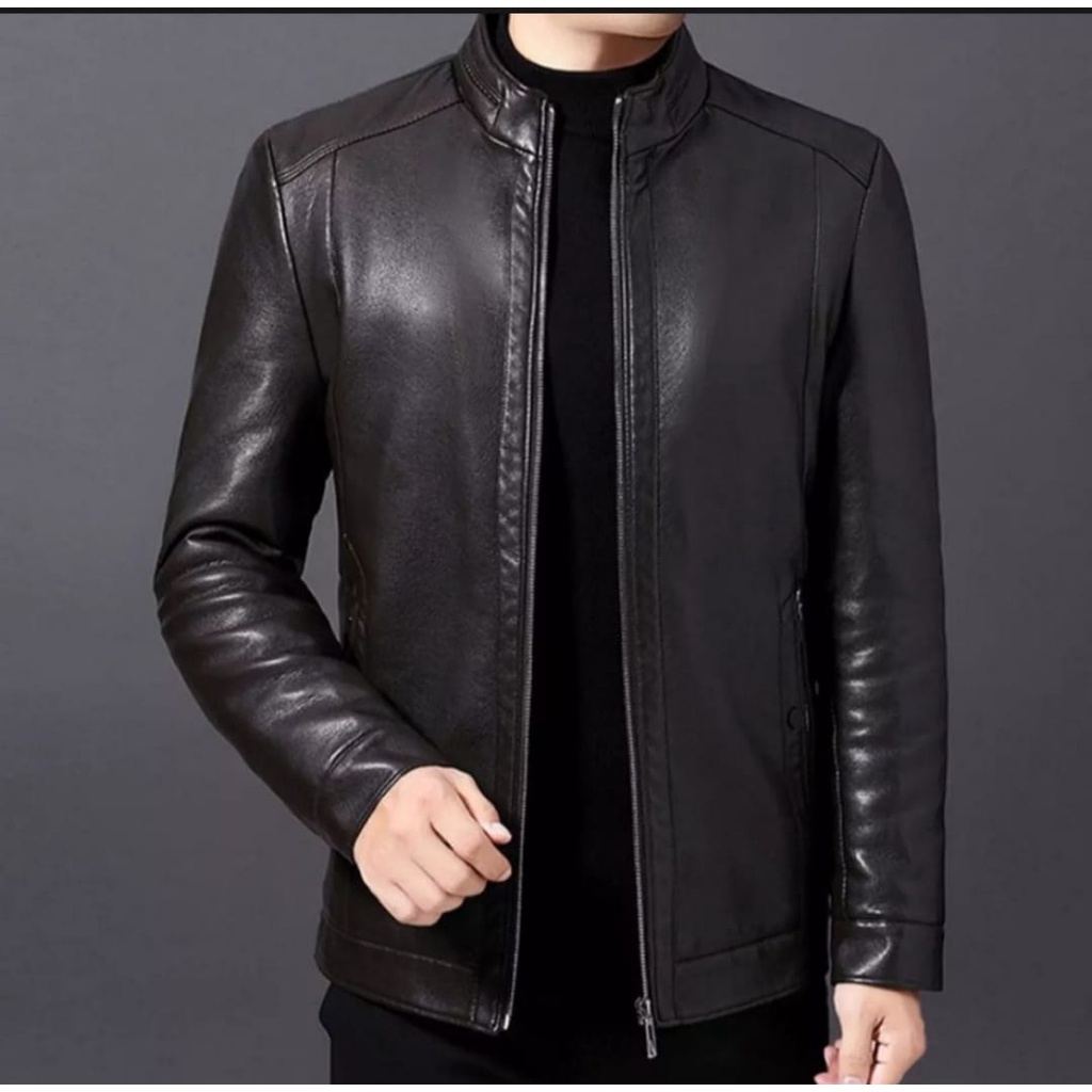 CUCI GUDANG JAKET KULIT PRIA/JAKET MOTOR PRIA KEREN /JAKET ASLI GARUT