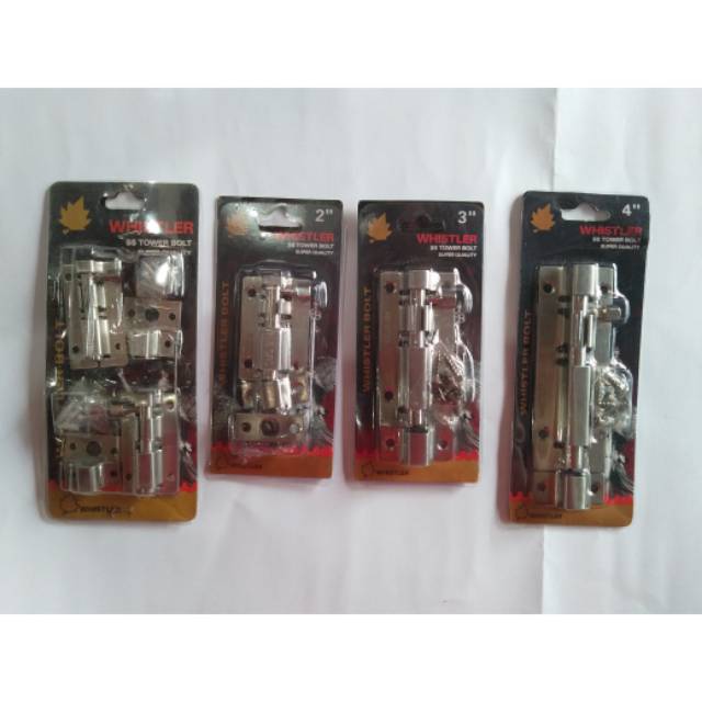 GRENDEL / SLOT NIKEL JENDELA & PINTU SUS 304 WHISTLER (UKURAN LENGKAP)