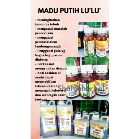 

madu honey putih murni karet randu lulu asli herbal natural alami