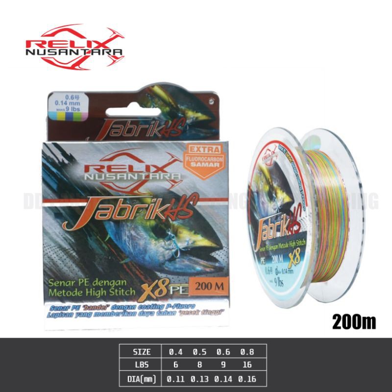 SENAR PE RELIX NUSANTARA JABRIK HS KEMASAN 200M