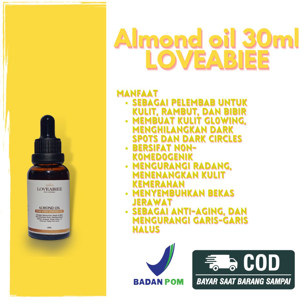 Almond Oil 30ml Acne Serum Face Skin Oil Faceoil  glowing bekas jerawat radang menenangkan kemerahan