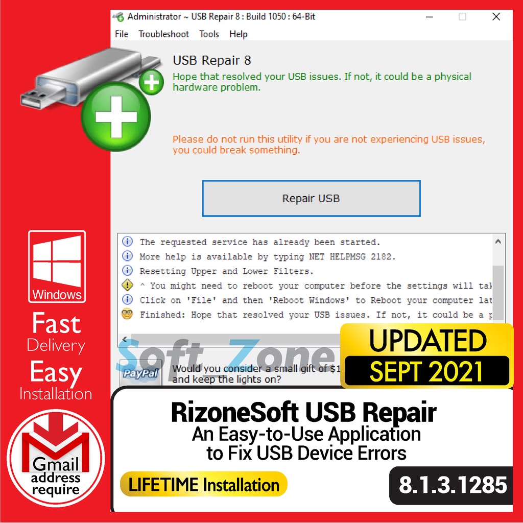 

RznSft USB Rpr 8.1.3.1285 - An Esy-t-Us Applctn t Fx USB Dvc Errrs [WINDOWS x64] - Dgtl Dwnld
