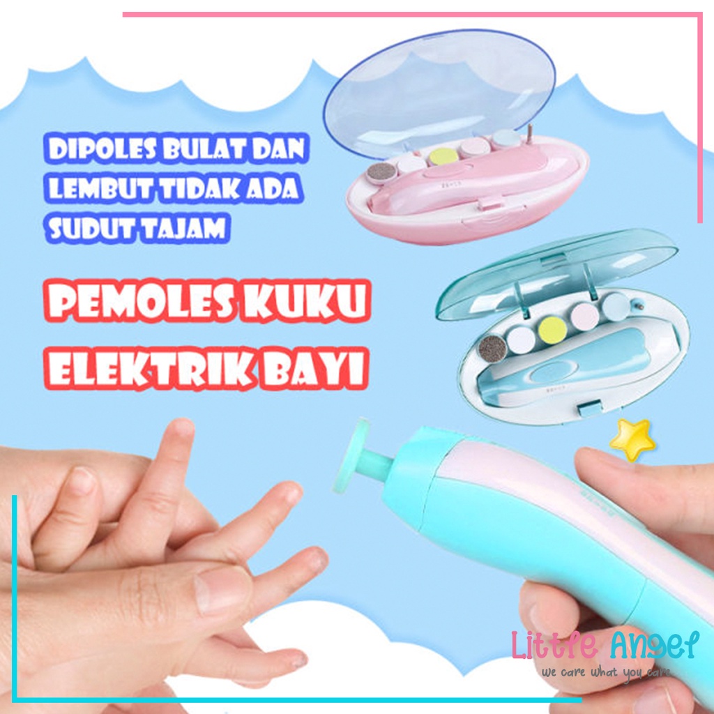 GUNTING KUKU BAYI ELEKTRIK SET Baby Care Electric Nail Trimmer Peralatan Pemotong Kuku Bayi New Born Clippers Set Tool Perlengkapan Anak Alat Kikir Kuku