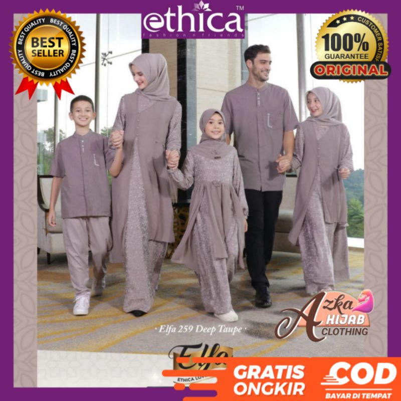 SARIMBIT ETHICA SALE‼️ELFA 259 DEEP TAUPE BAJU COUPLE MEWAH / BAJU COUPLE MUSLIM KELUARGA / BAJU MUS
