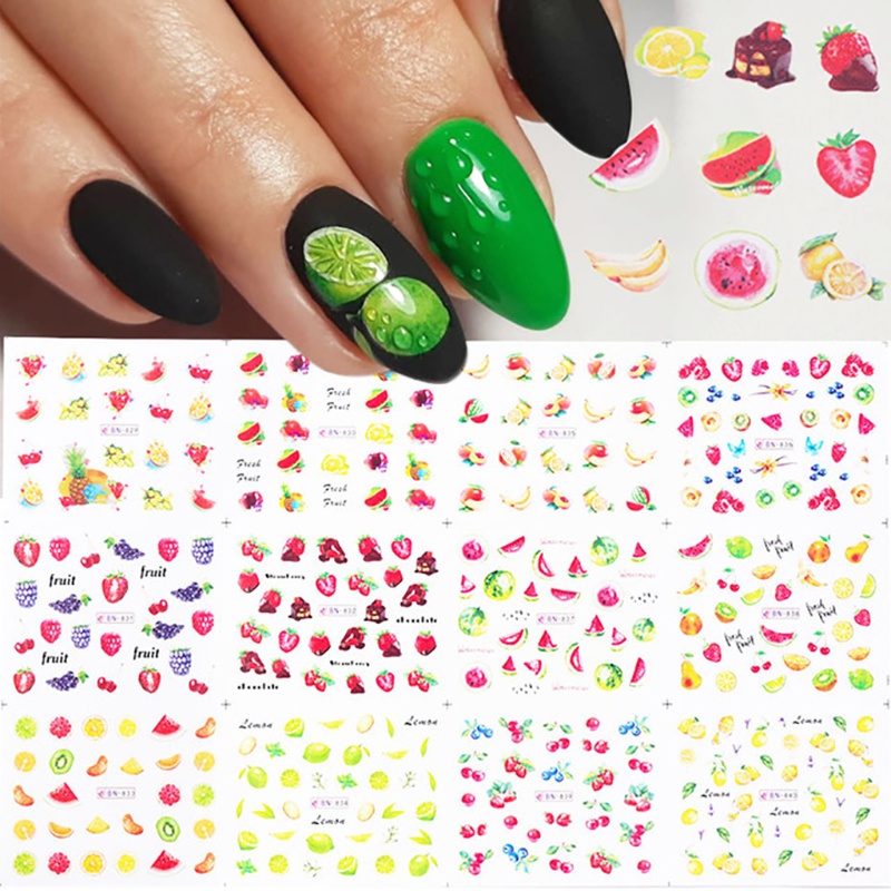 Siy Stiker Kuku 3d Motif Kartun Buah Untuk Dekorasi Nail Art / Manicure Diy