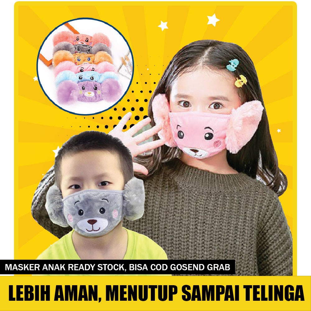  MASKER  MULUT  KOREA ANAK  PENUTUP TELINGA ANTI DEBU DAN 