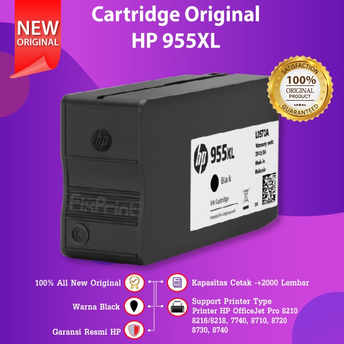 Cartridge Original HP 955XL 955 XL Tinta Printer 8210 8216 7740 8720