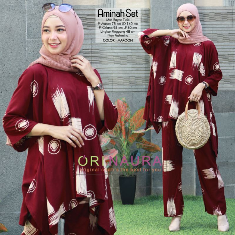 AMINAH SET/ Katun rayon- setelan kulot dan blouse