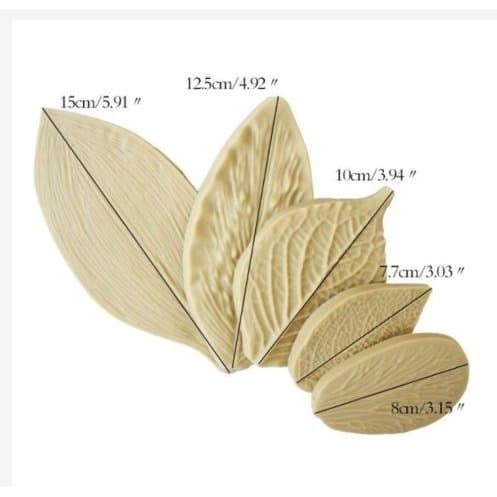 Deep Texture Silicone Mold - Leaf Shape Series #01 (5pcs)