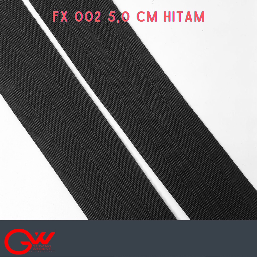 Tali webbing 5mm / KTB / FX SAFETYBELT 5CM HITAM / FX 002 5CM