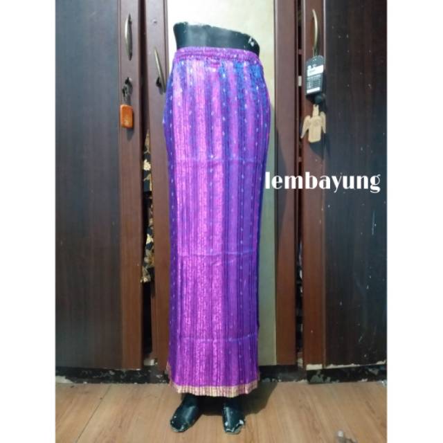 Rok songket plisket gramasi 2 warna